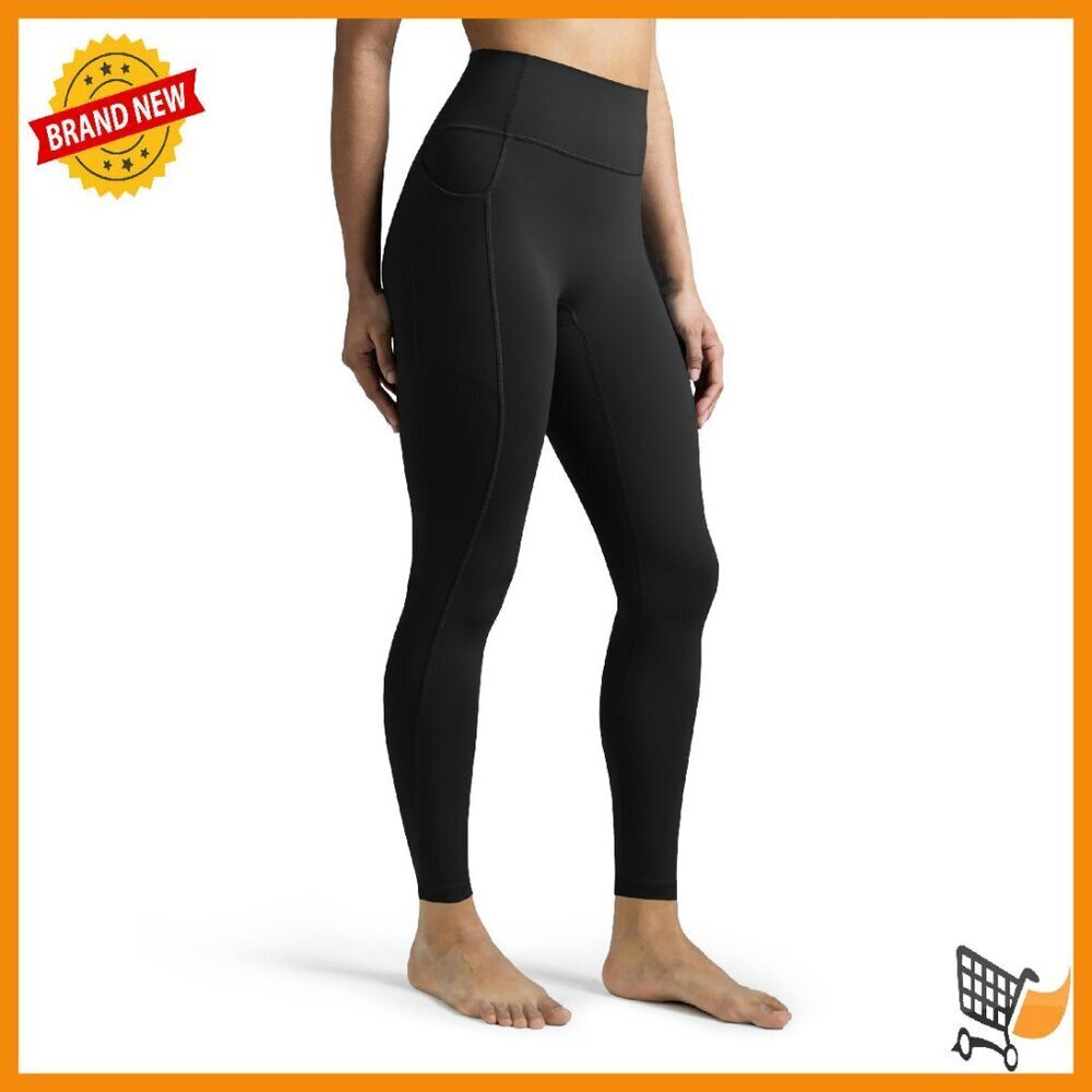 High-Waisted Yoga Leggings with Pockets, No Front Seam, Soft Fabric